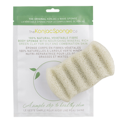The Konjac Sponge Company 6 Wave Body Sponge with Green Clay